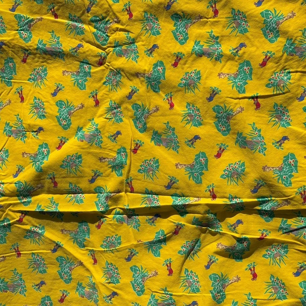 Vintage Baby Blanket Jungle Animals Monkey Giraffe Elephant Quilt